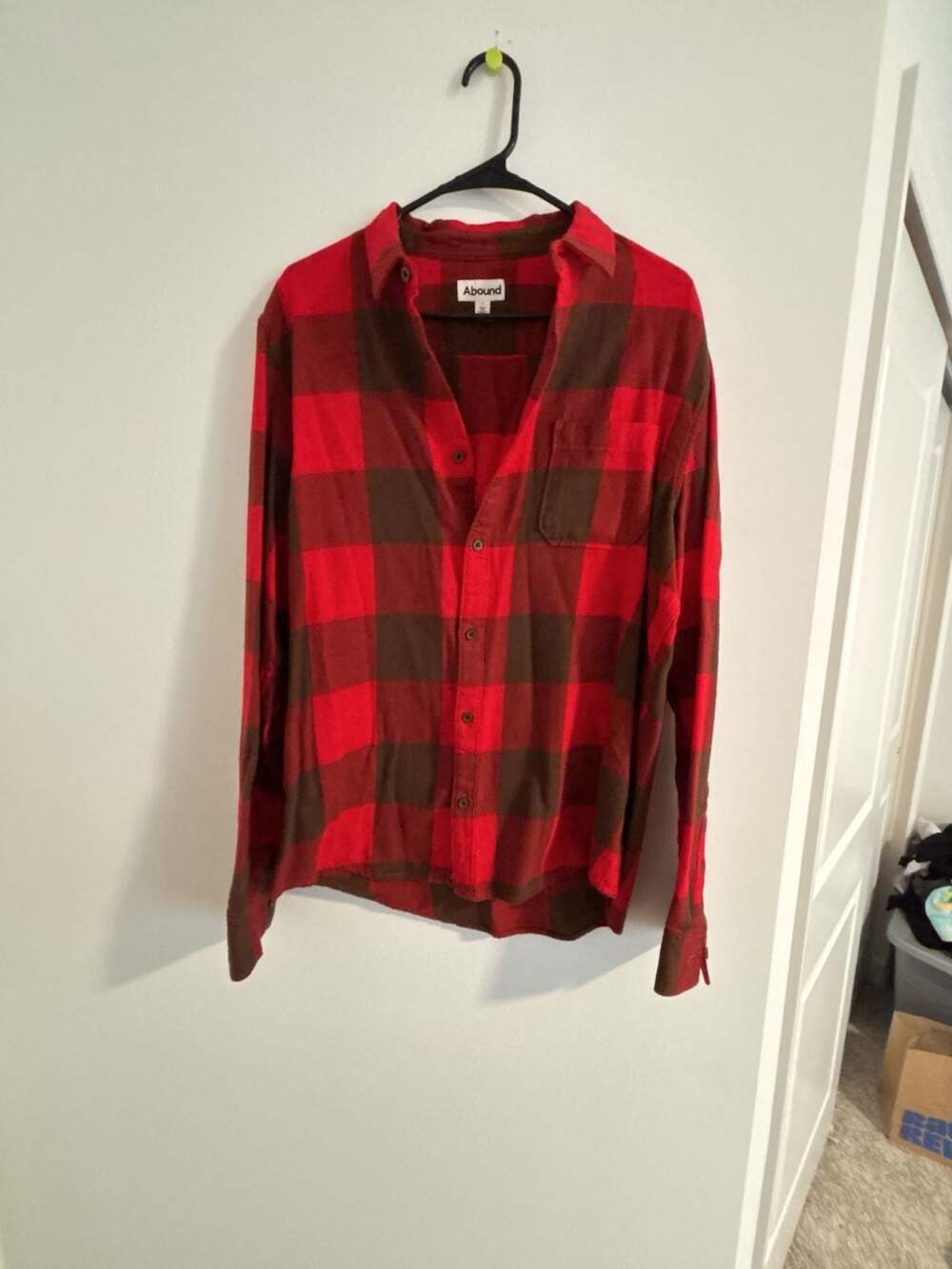 Abound Red and Brown Buffalo Plaid Flannel Button-Up Shirt